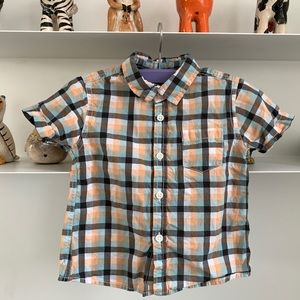 ZARA boys 9-12 month checked short sleeved shirt